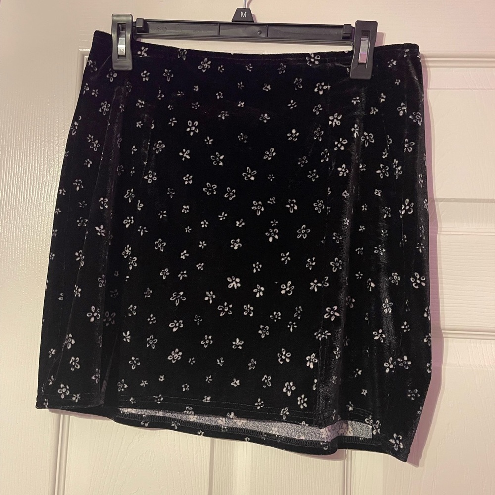 Velvet Floral Skirt